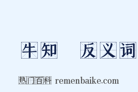 問牛知馬反义词是什么意思的图片